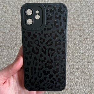Black Leopard Print IPhone 12 Case